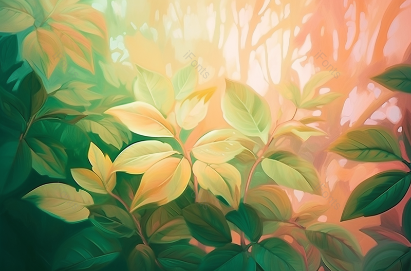 唯美绿色植物风景枝繁叶茂插画背景,插画/手绘图,插画/手绘图库,插画/手绘图下载,插画/手绘